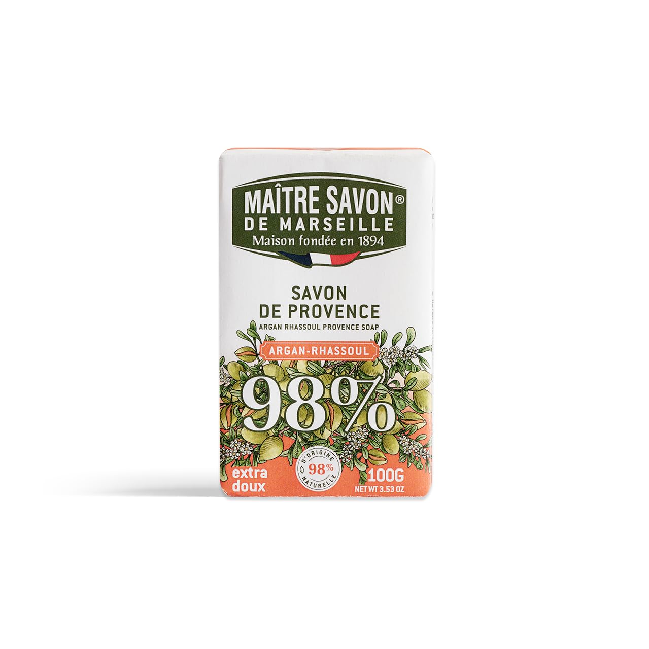 Maître Savon de Marseille - Sapone di Argan e Rhassoul di Provenza - 98% di origine naturale