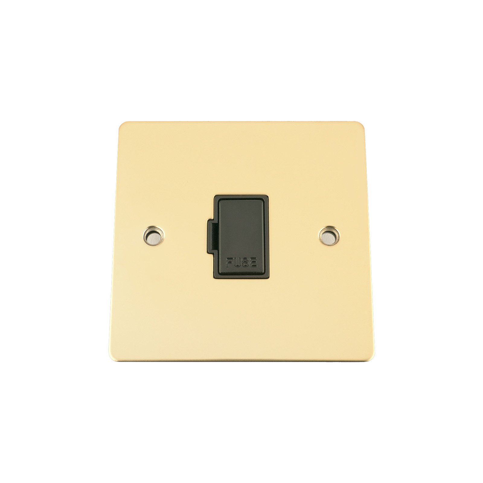 A5 Products Black Unswitched Fused Spur 13 Amp - Polished Brass Flat - Insert