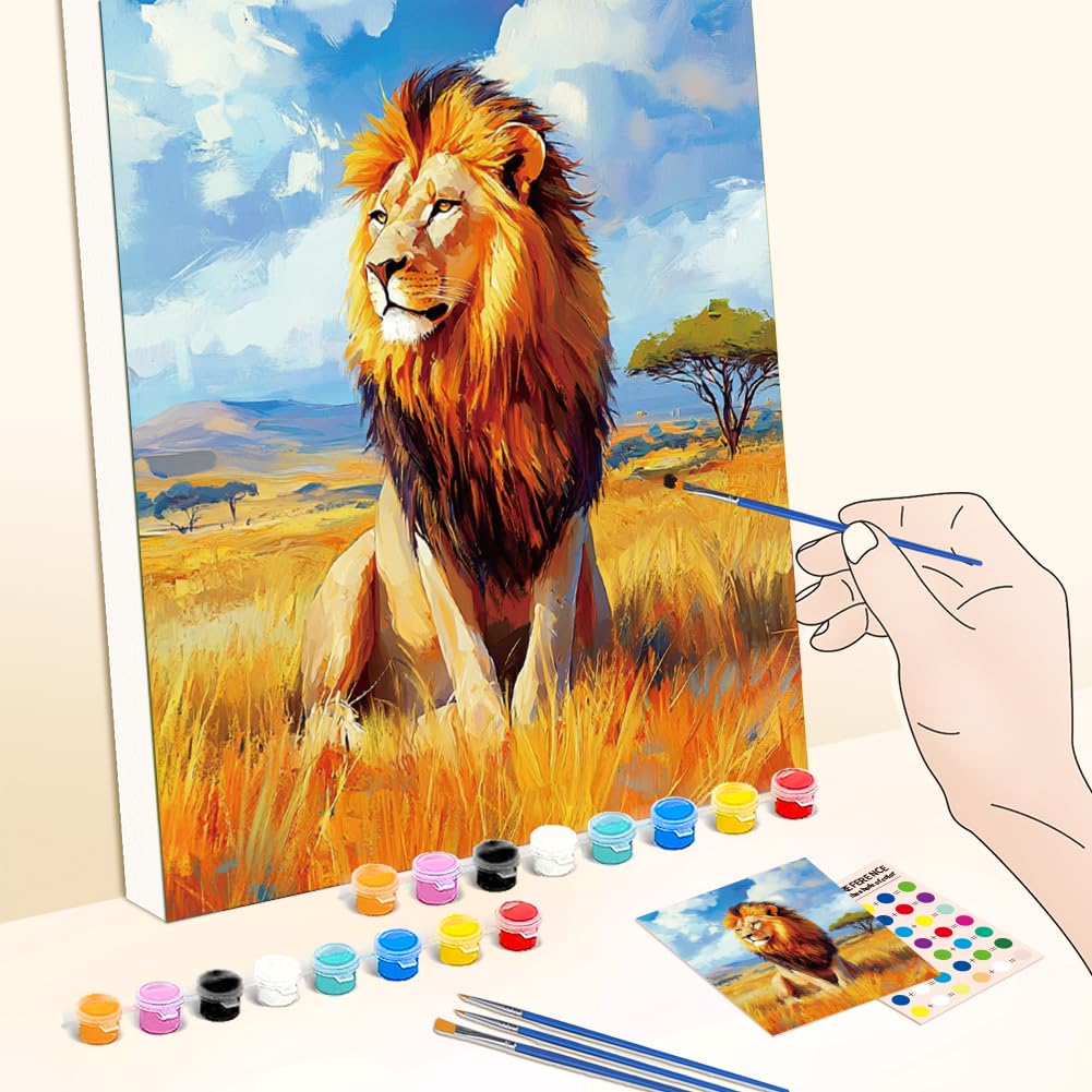 WEBEEDY 8 pezzi Canvas Pre Drawn Set per adulti, 20 x 25 cm Dipinti su tela per Date Night Sorso e vernice Party Supplies regalo (animali e paesaggi)