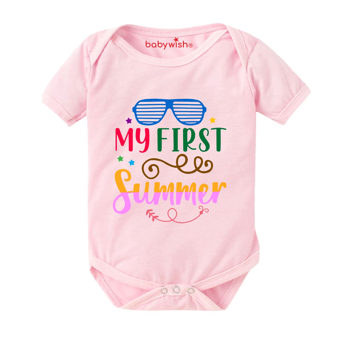 baby wish Summer gifted to Baby Bodysuits Newborn occasion Romper Half Sleeve Envelope Neck Cute Outfits My First Summer