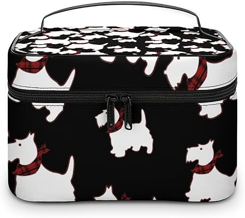 FunnyStar Scottie - Bolsa organizadora de maquillaje para perros, neceser de viaje, estuche de almacenamiento de cosméticos para mujeres, Estilo