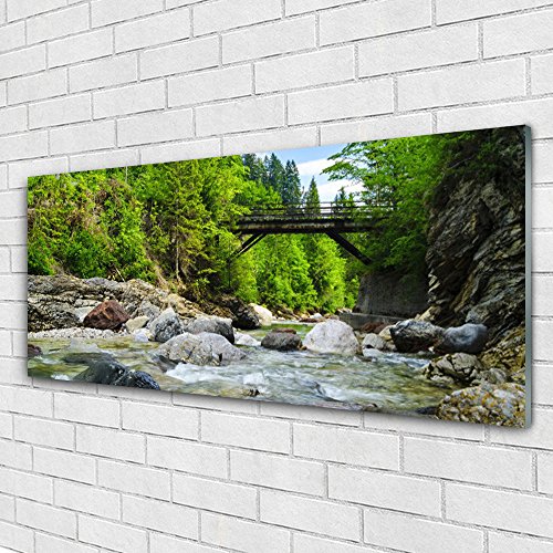 Verre Trempé 125x50cm Tulup Tableau Design Premium Paysage Nature - 3