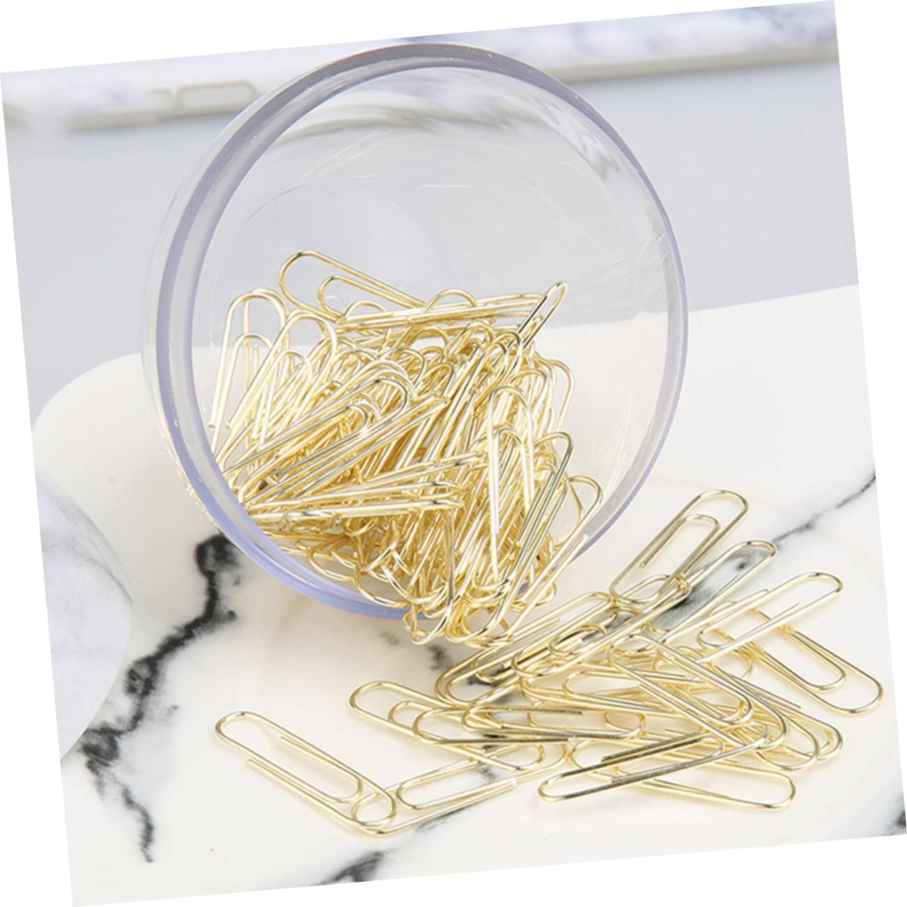 NUOBESTY 5 Set Graffetta Per Fogli Cartelline Portadocumenti Faldoni Portadocumenti Elementi Di Fissaggio Per Carta A Punta Piccole Graffette Dorate Graffette D'oro Metallo 100 Pezzi * 5