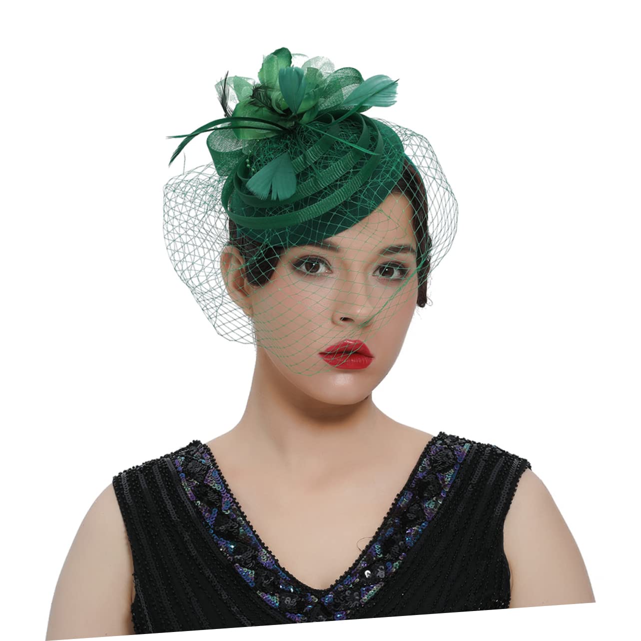 FRCOLOR 4 Tocados Con Clip Elegantes Tocados Para Eventos De Mujeres De Mascarada Y Fiestas Formales.