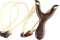 Vista 2 de Slingshot - Tirachinas de caza de madera con mango ergonómico, juego de caza profesional, incluye aproximadamente 100 bolas de arcilla y bandas