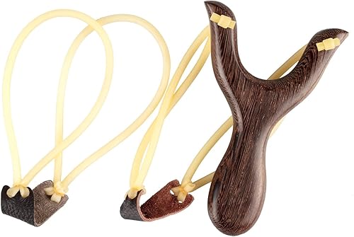 Miniatura 2 de Slingshot - Tirachinas de caza de madera con mango ergonómico, juego de caza profesional, incluye aproximadamente 100 bolas de arcilla y bandas de