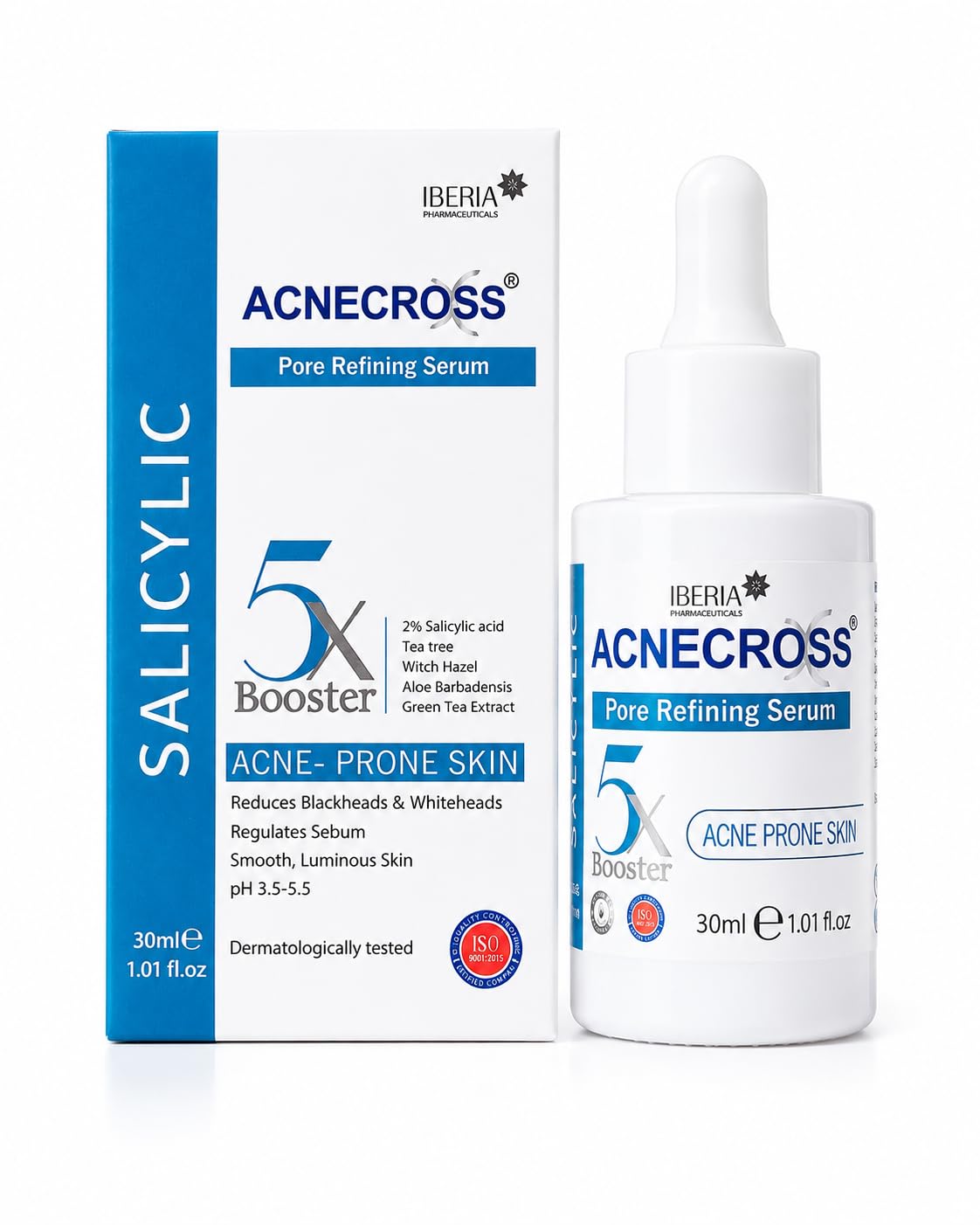 Acne-cross 5X Booster Pore Refining Serum | 2% Salicylic Acid Face Serum for Acne-Prone & Oily Skin | Controls Sebum, Reduces Blackheads & Whiteheads | Tea Tree, Witch Hazel & Aloe Vera | 30ml (Face Serum)-image-35