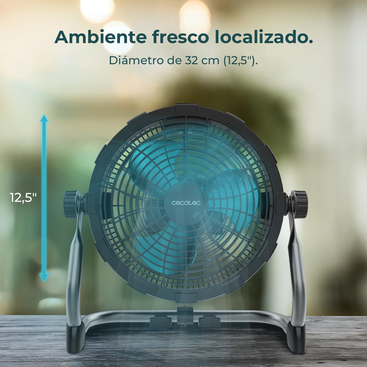Cecotec Industrieller Bodenventilator Proindustry Portable.12000mAh,Durchmesser 25,4 cm, 9 Geschwindigkeiten Leistungsstarker Akku,Robustes Design,Verstellbare Neigung,Schutzgitter,Einfacher Transport