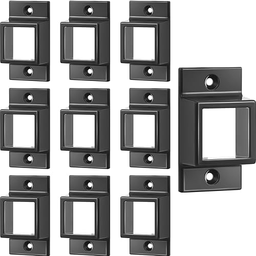 Miniatura 1 de Zonon Soporte de pared estándar para valla de aluminio de 1 x 1 pulgada para rieles, soportes cuadrados de metal de doble brida, soportes cuadrados