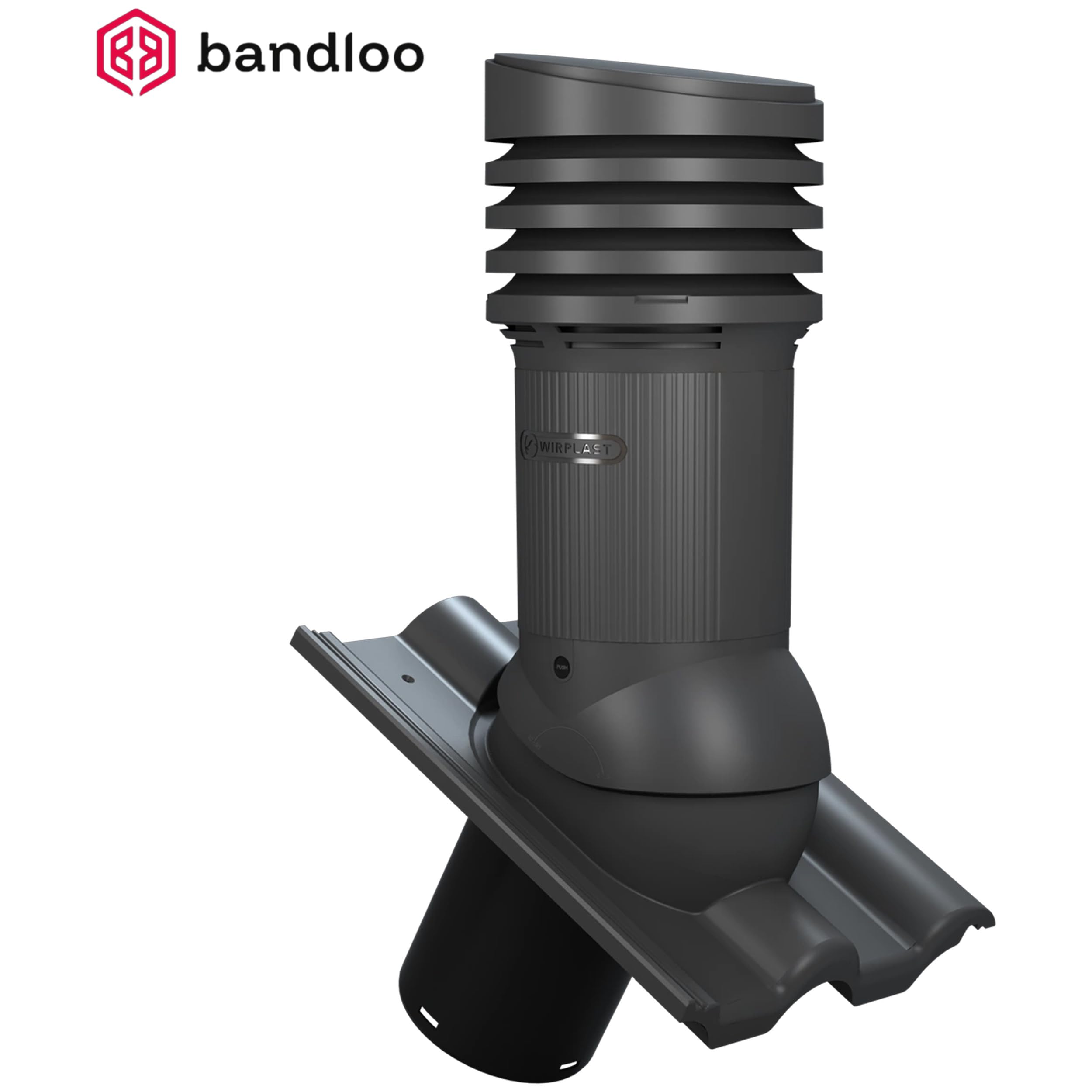 BANDLOO Entlüfterkamin Tile EVO DN 125 Ruroflex Vogelabwehrstacheln LÜFTUNGSKAMIN SET Braas Frankfurter Benders Mecklenburger ProDach Doppelrömer RAL 7021 Anthrazit