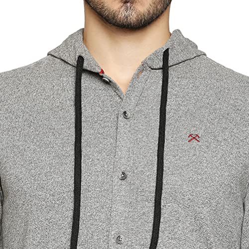 Image of HammerSmith Men's 100% Cotton Long Sleeve Hooded Collar Casual Shirt