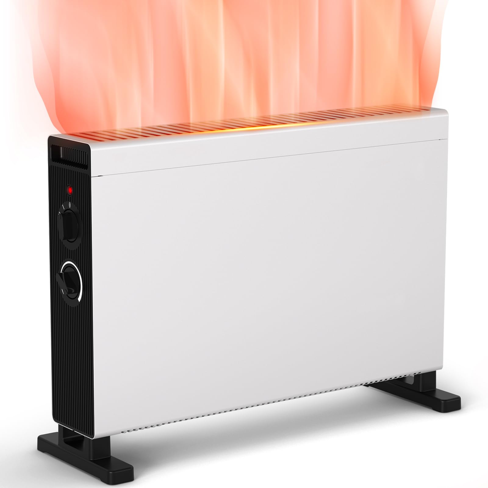 Konvektor Heizung Konvektionsheizungen Elektrische Heizung, Heizkörper, 1000W/2000W Zimmerheizung mit einstellbarer für Schlafzimmer Küche Büro, Energieeffizienz Silent Heater