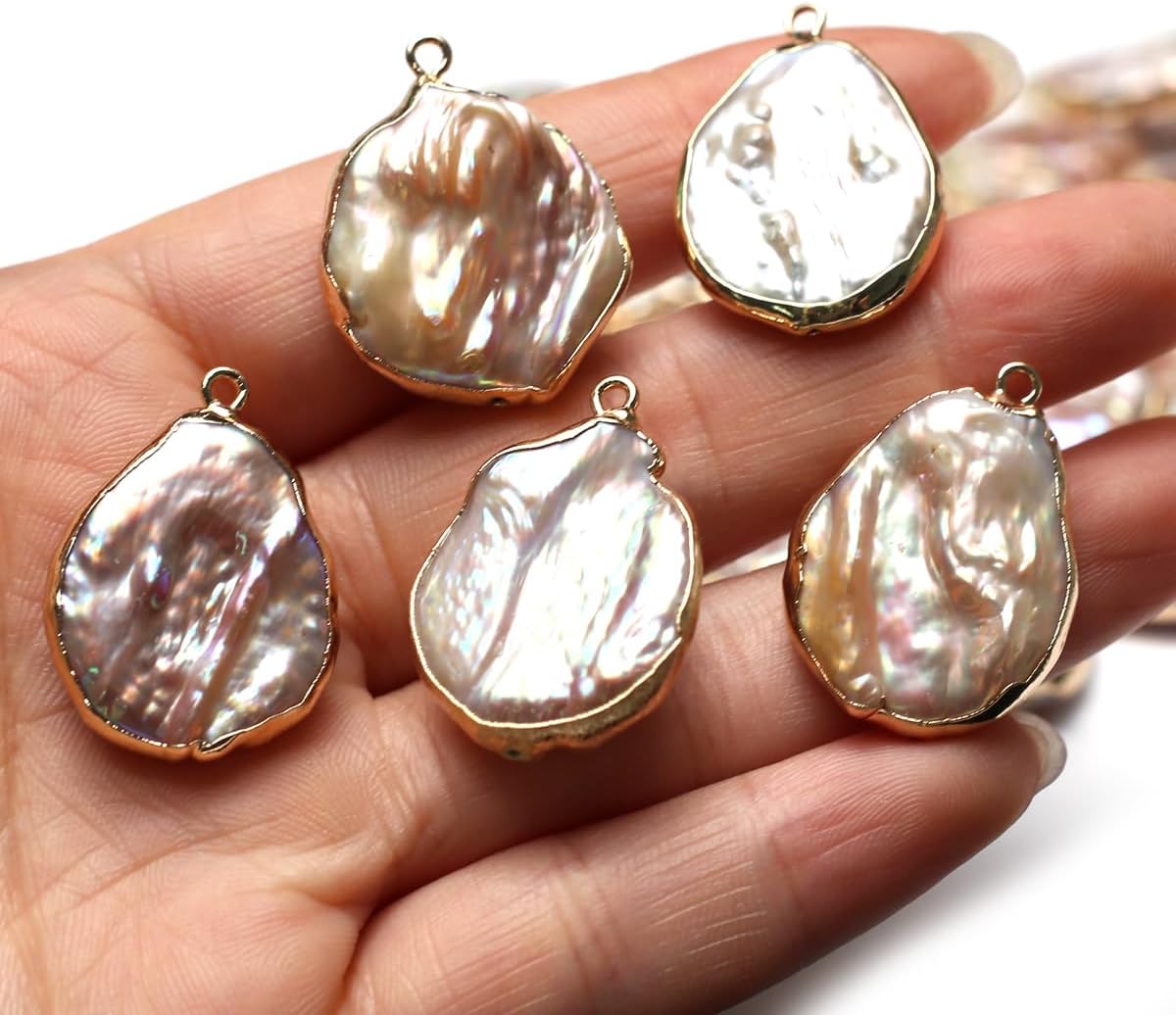 5 Pcs Natural Pearl Pendants Irregular Freshwater Pearl Pendant Charms for Jewelry Making Necklace Bracelet DIY Gift - Image 2