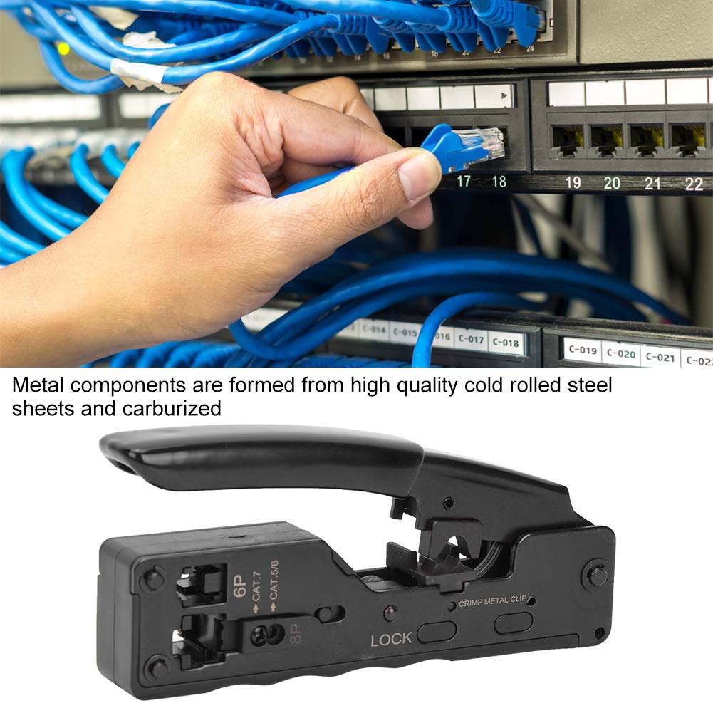 Wielofunkcyjna, samonastawna zaciskarka Ethernet, szczypce do zaciskania 8P 6P RJ45 RJ12/11
