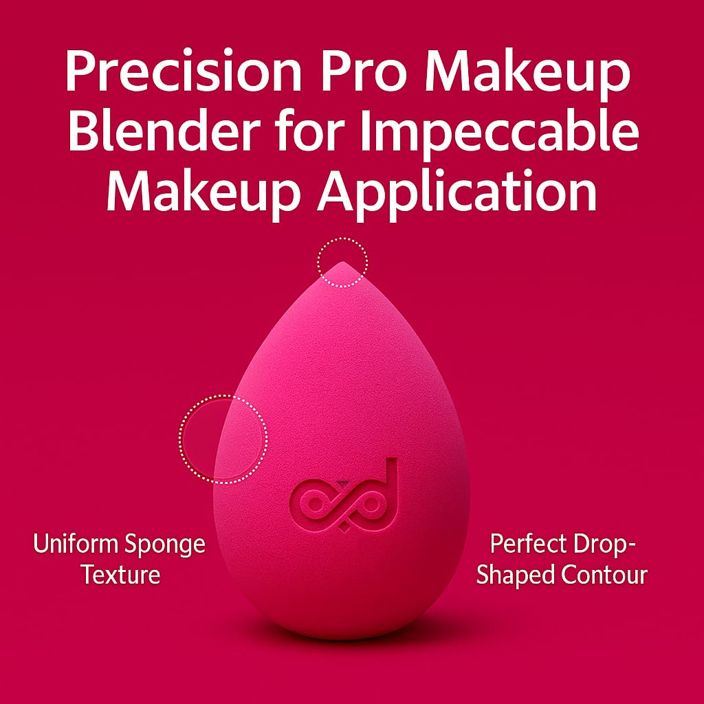Spugna per trucco rosa senza lattice, ideale per miscelare fondotinta liquidi, polveri e creme, per un'applicazione senza striature, vegana e cruelty-free
