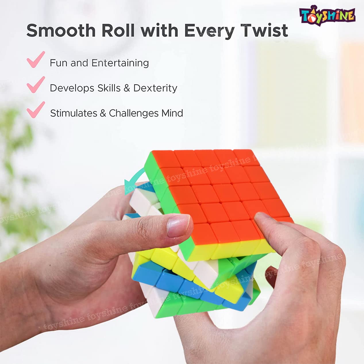 Toyshine 5x5 Speed Cube Stickerless Magic Puzzle Speedy Stress Buster Brainstorming Toy Puzzle for Kids & Adults 2