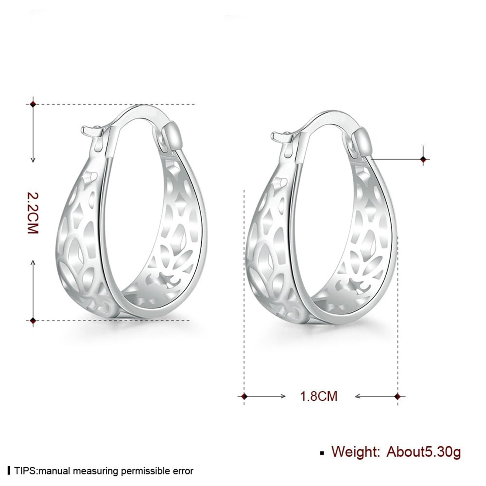 KnSam Au750 Pendientes de oro blanco para mujer, joyas de oro real, pendientes de aro de aro de filamento de 18 K, pendientes de aro para mujer, pequeños, plateados