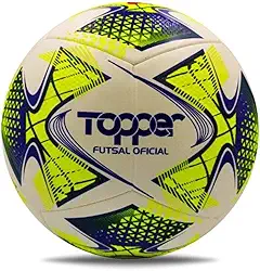 Bola de Futsal Slick 22 Branco, Amarelo e Azul - Topper