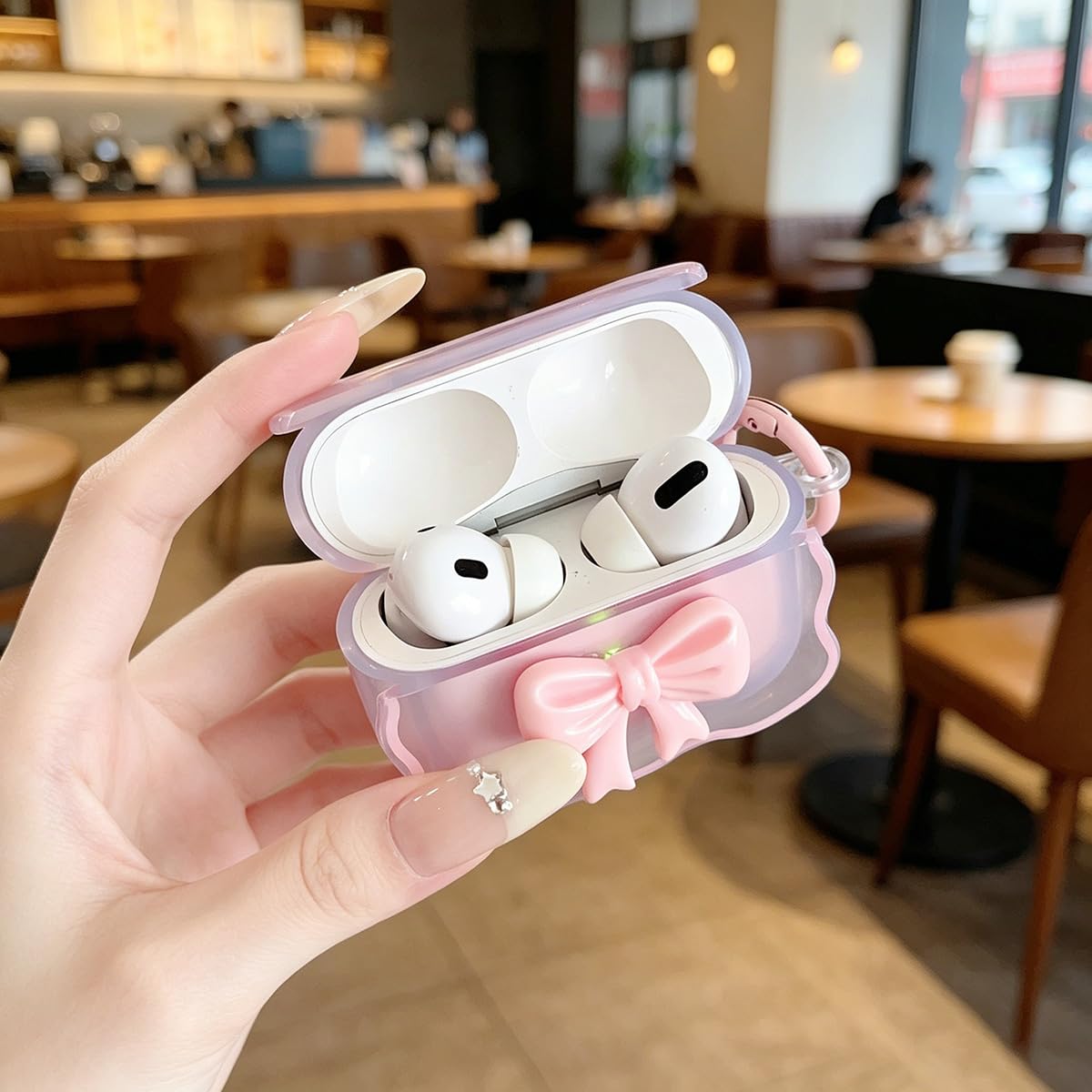 【Cutie Girls is here 】AirPods PRO Amazon.com: Cute AirPods Pro 2/1 Gen Clear Case, Girly 3D Bow