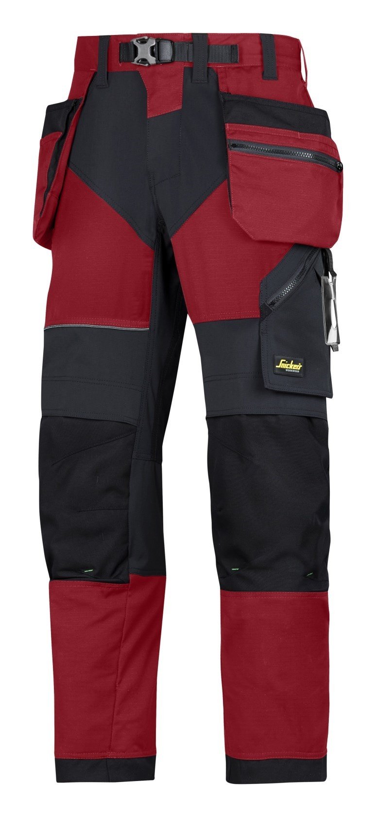 Snickers Workwear X - Spodnie robocze z kieszeniami kabura "FlexiWork", rozmiar 44, kolor chili czerwony/czarny Uniseks