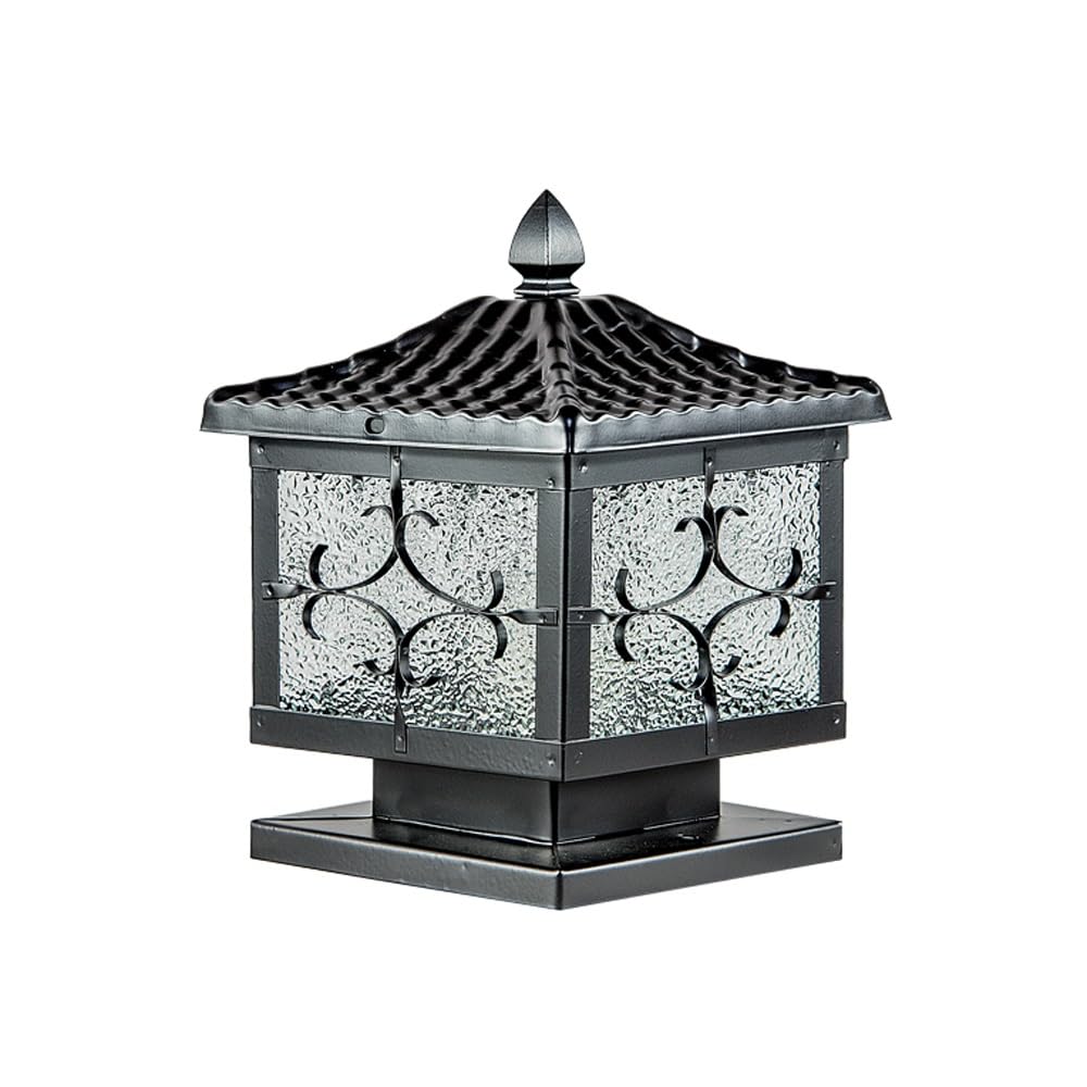 GTHTUHFD Nostalgia Post Cap Lights, Square Deck Fence Lamp, Outdoor Column Lighting For Walkway, Driveway, Patio, Porch,Black-Width:7.9inch/20cm