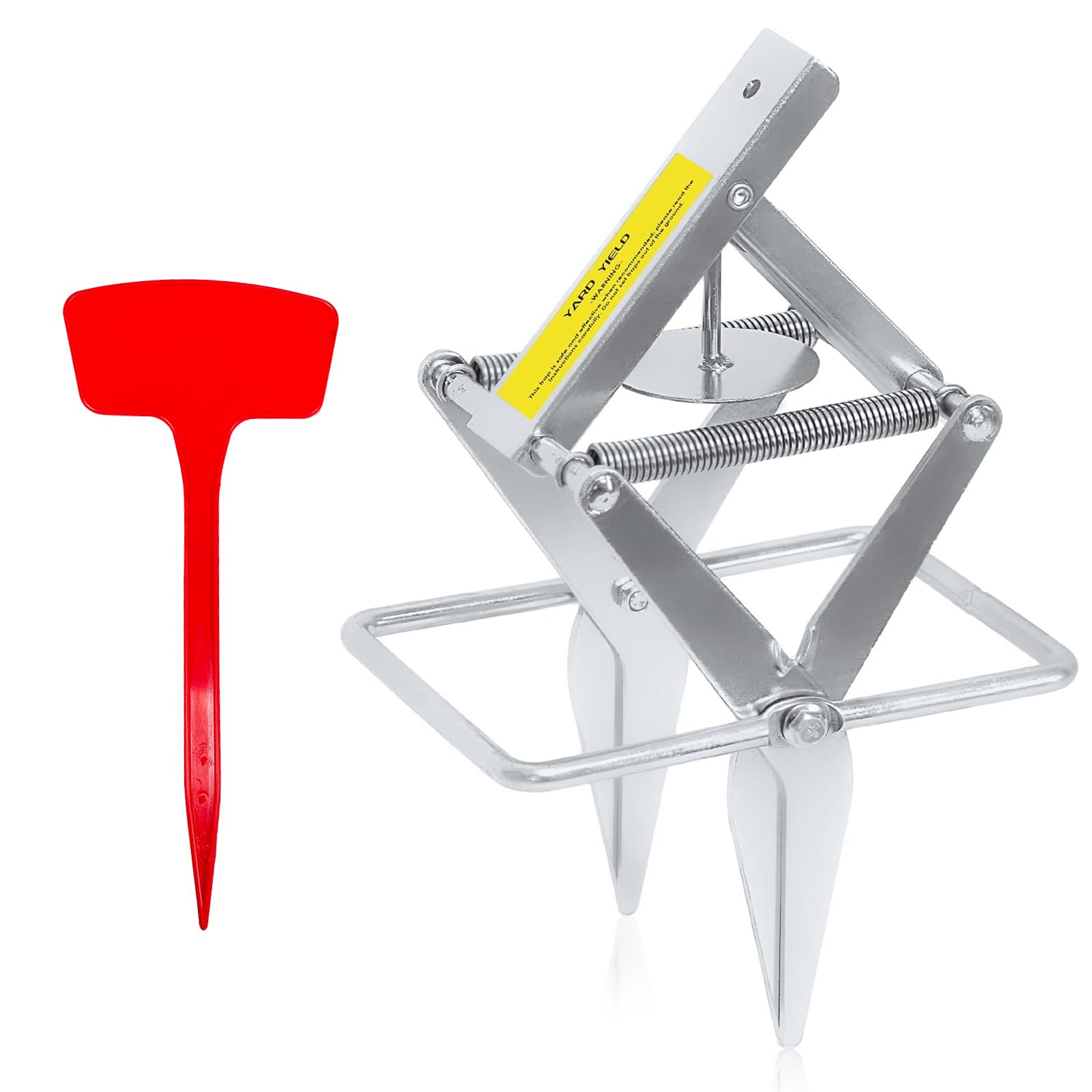 Mole Trap,Galvanized Steel Scissor Trap,Reusable and Easy-Set Quick Capture Solution for Moles and Gophers in Lawns (Silver)