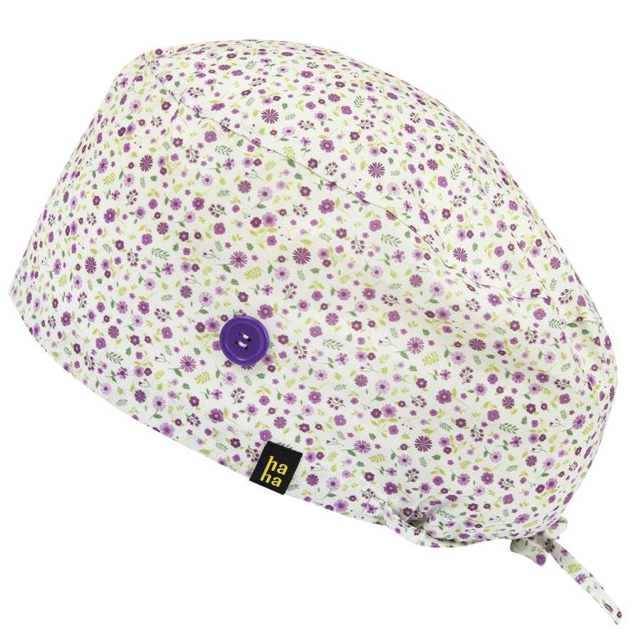 HappyHat - Gorro de quirófano para mujer FLORES LAVANDA Mujer color: Morado