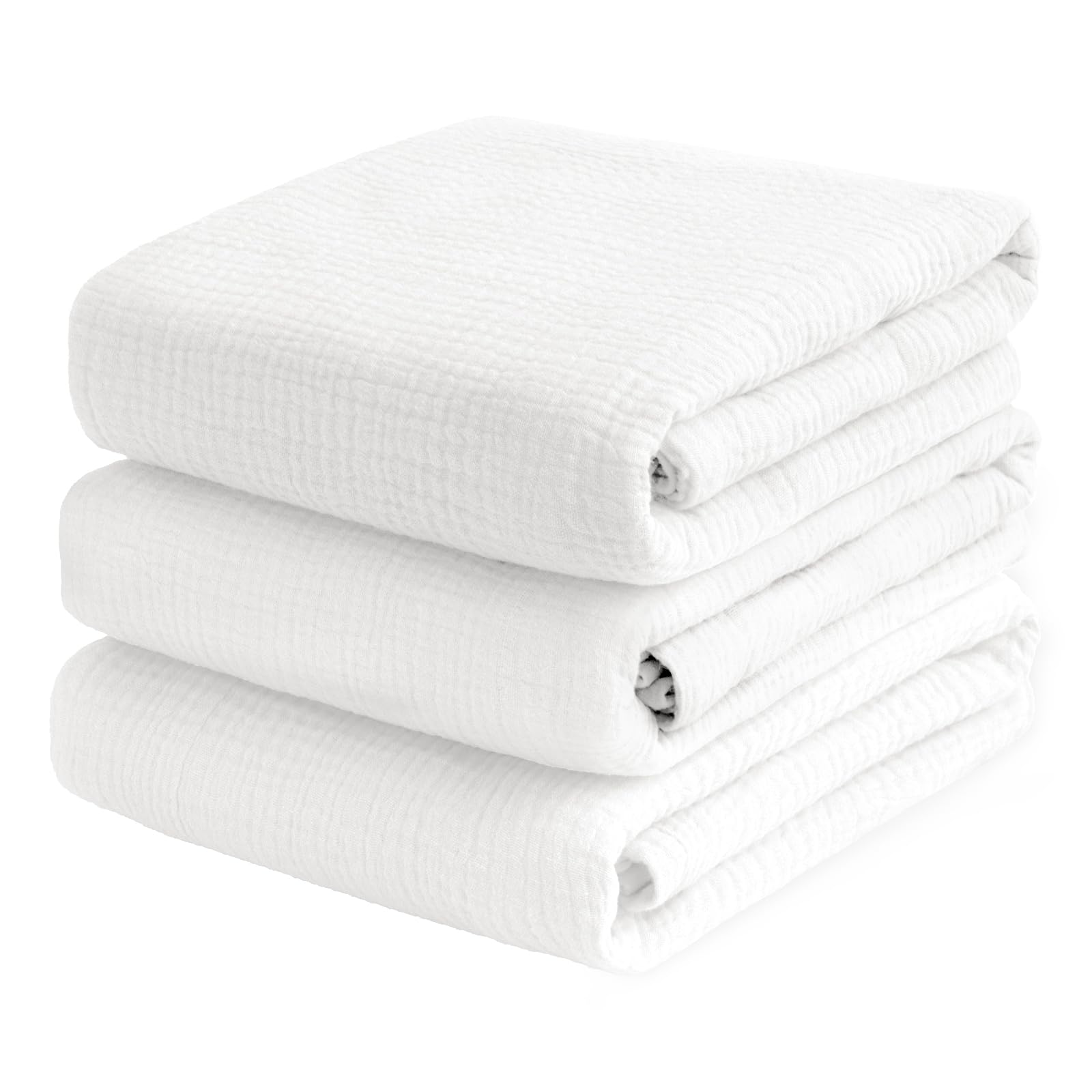breebleep Muslin Swaddle Blankets for Baby Boy - 3 Pack 47x47 Inch Large Receiving Blankets, Soft Breathable Cotton Nursery Swaddles for Newborn,