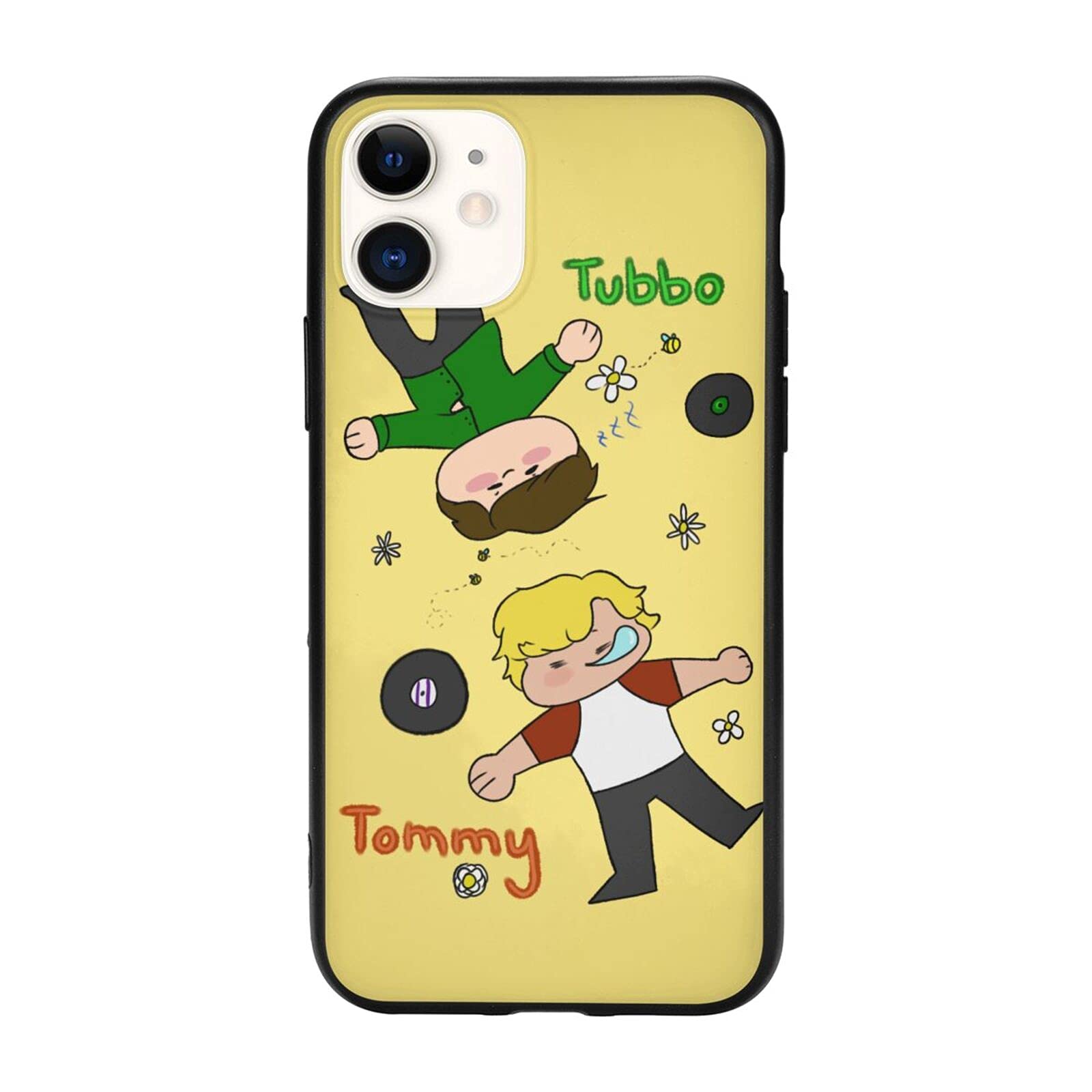Dream SMP Phone Case for iPhone 11 Tommy and Tubbo Merch Cute Cartoon Aesthetic TPU Silicone Protective Yellow case for Men Women