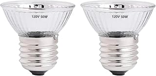 2Pack 50W Reptile Heat Lamp Bulb, UVA/UVB Heat Light Bulb, Reptile Basking Light, Turtle Lamp Bulb for Reptile Bearded Dragon, Lizard, Tortoise Heating Use 2Pack