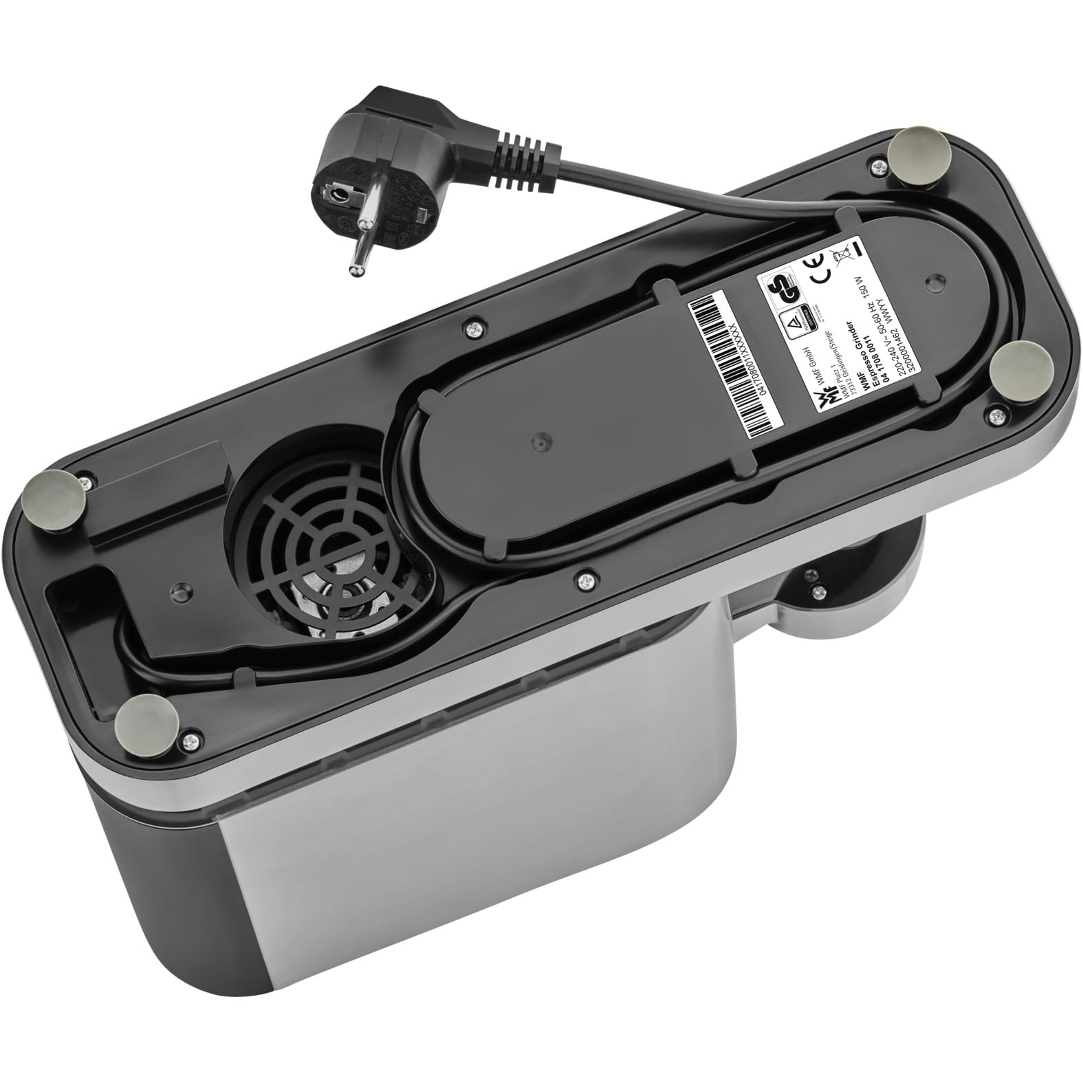 WMF Lumero elektryczny młynek do espresso 150 W, przyciski dotykowe LED, 40 stopni mielenia, pojemnik na kawę, stal nierdzewna Cromargan matowa