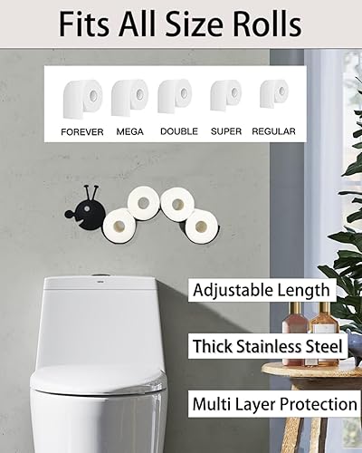 Miniatura 9 de Antler - Soporte para rollo de papel higiénico de animales, soporte de metal negro para 8 rollos, estante de almacenamiento de rollos de papel,