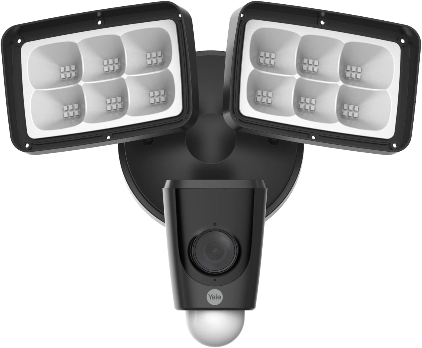 Yale Floodlight Camera - Two Way Talk - Motion Detection - Multiple Lighting Modes - Loud 110 dB Siren - IP65 - FHD 1080-2000 Lumen - Works With Google & Alexa