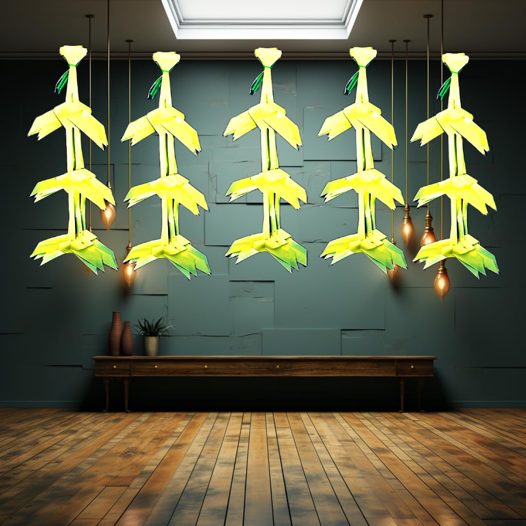 AIO Kerala Door Hanging Real/Natural Looking Artificial Plastic Coconut Tree/Palm Leaf/Leaves Thoran/Thoranam Decoration for Marriage/Wedding, Temple Pooja/Prayer (Pack of 15)-image-18