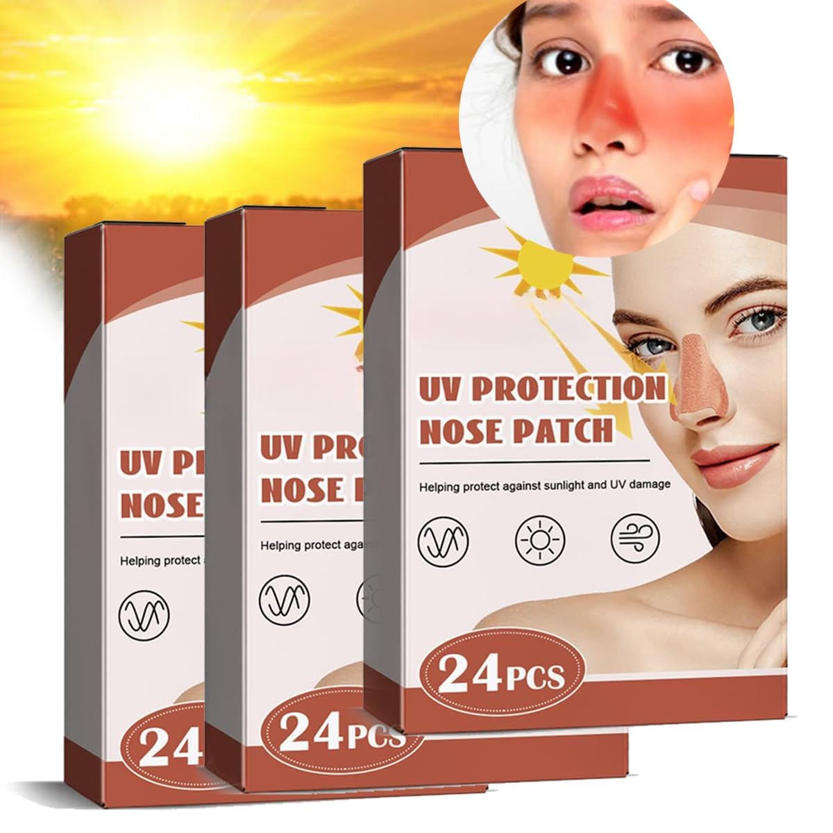 2024 Summer Nose Sun Protection Patch UV Cover SPF 50+ for Men Women Travel Camping Sports Exposure Outdoor Sunblock Guard Stickers Sunscreen Golf