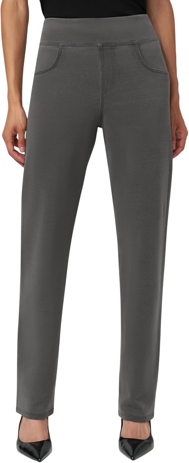 HUE Women's Super Soft Stretch High Rise Straight Leg Denim Leggings