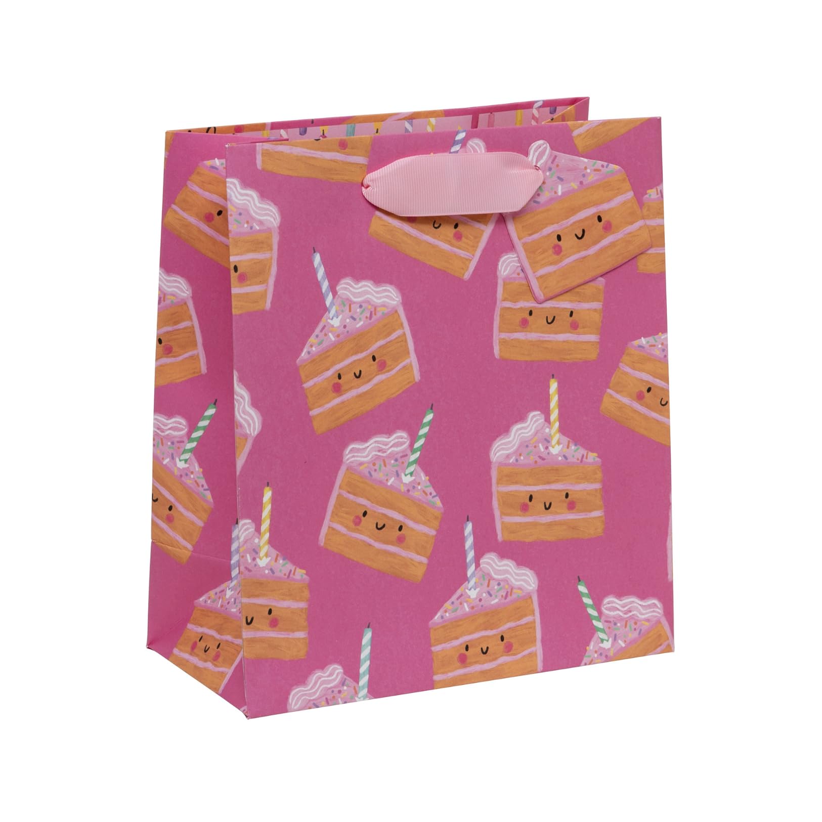 Glick Medium Gift Bag, Cakey Pink, 225 x 200 x 100 mm, Luxury Recyclable Bag for Birthdays & Celebrations