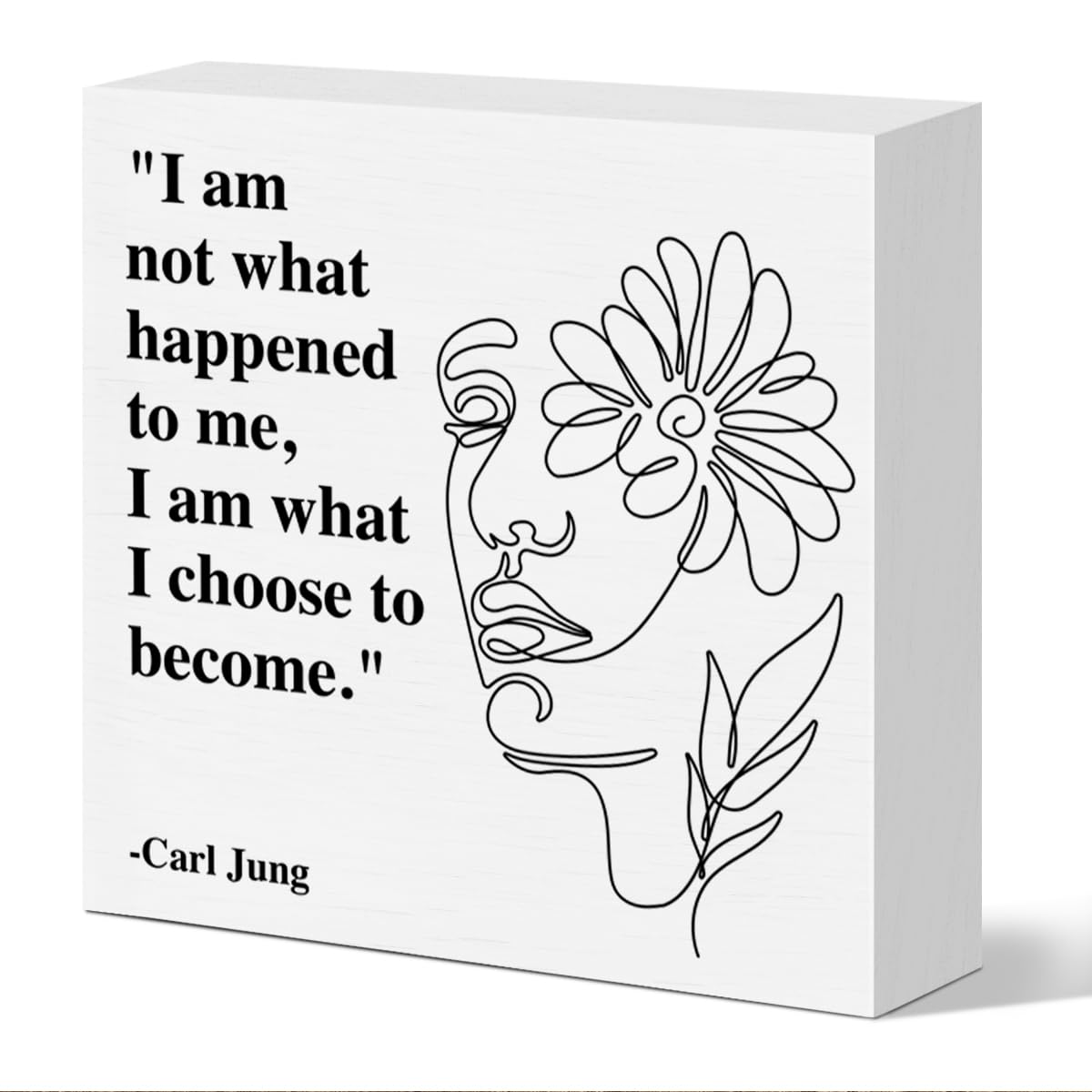 Therapy Office Desk Decor Wooden Box Sign, Mental Health Decor for Home School Counseling Decoration Mental Health Gift for School Counselor Psychologist Therapist, I Am What I Choose to Become