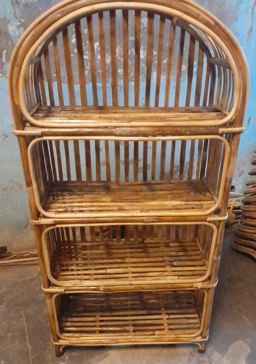 Avika Cane Bamboo Books Rack, Shoe Rack, Multipurpose Rack (Round ...