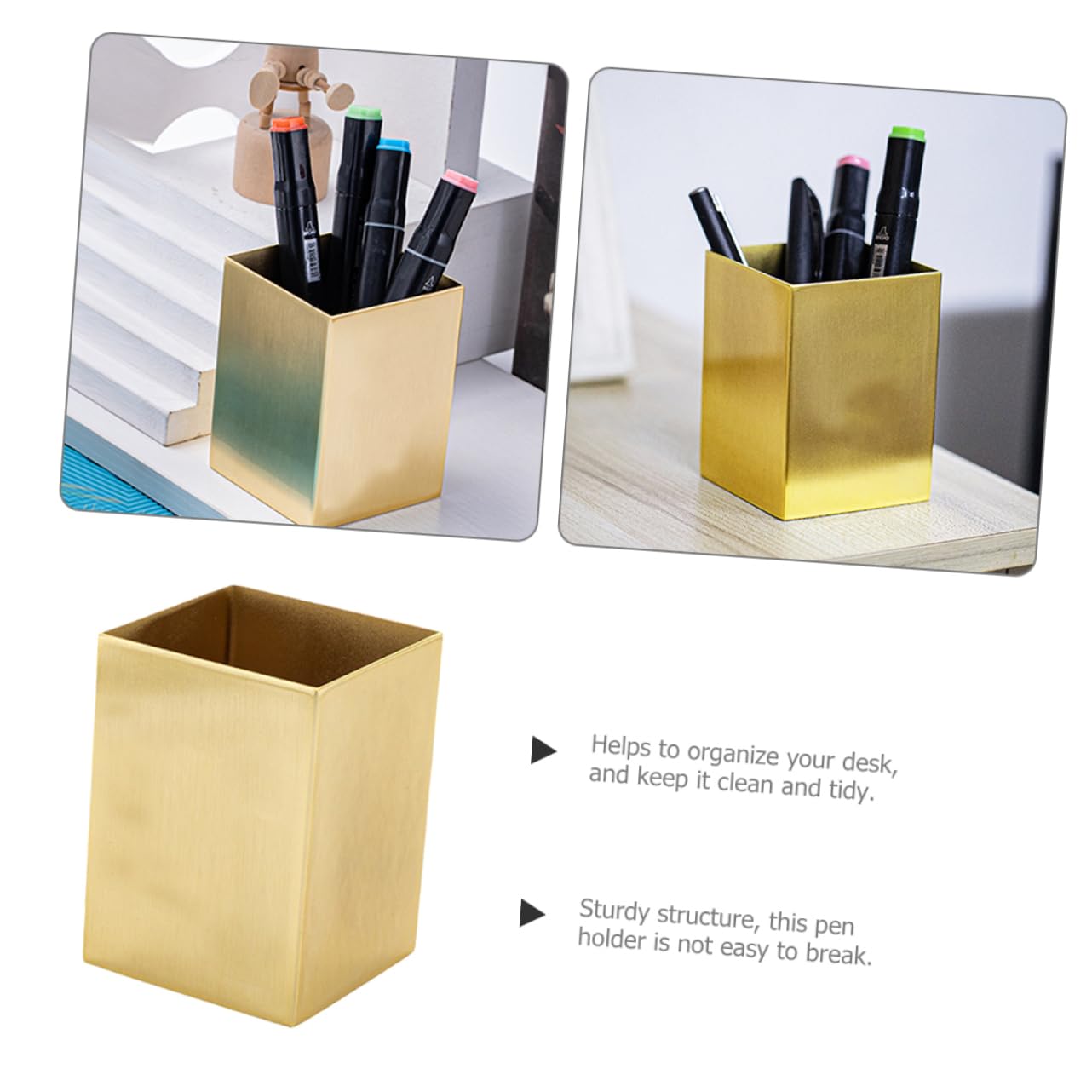 VILLCASE Porta Lápices y Brochas De Maquillaje Organizador De Escritorio Contenedor De Bolígrafos Acero Inoxidable