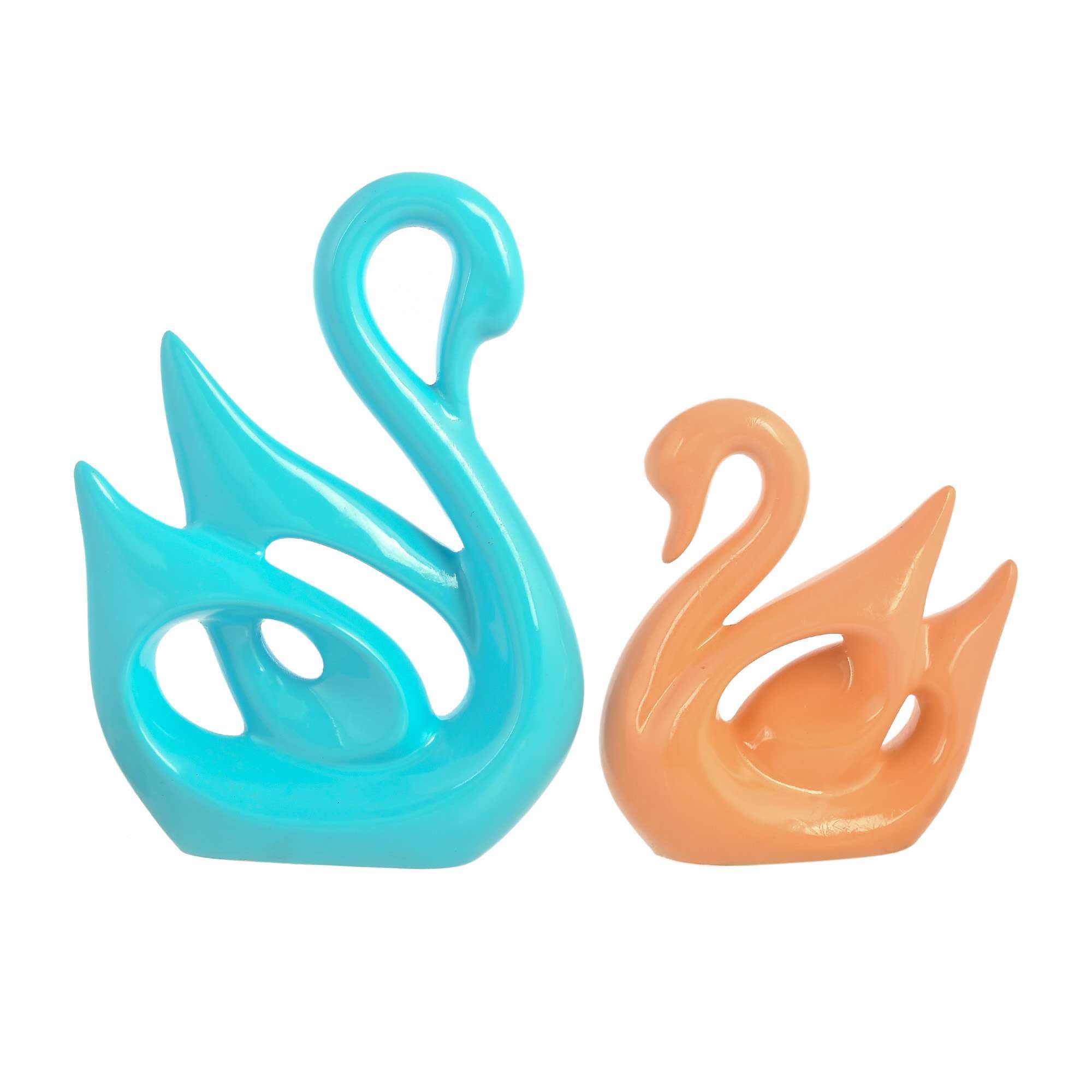 shri laxmi Traders Polyresin Swan Pair Showpiece for Home Decor,Diwali Gift Items (Set of 2 Pc, Large(bird4)