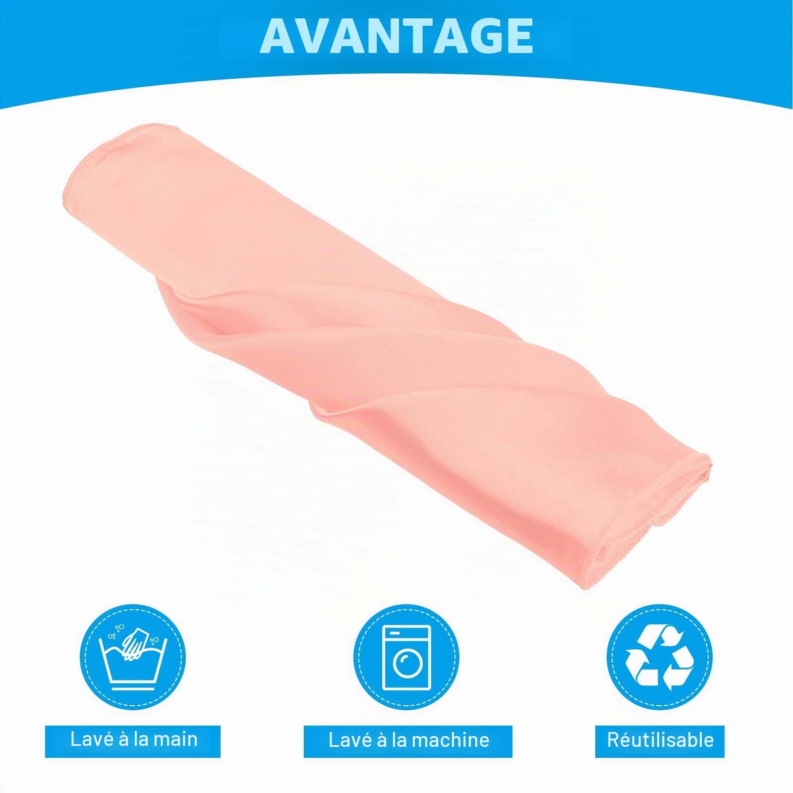 QUARKZMAN 50 Pièces de Serviettes de Table en Satin Pêche en Polyester Carré Lumineux Tissu de Serviette de Table pour Événement Mariage Fête Décoration de Table, 17×17 Pouces