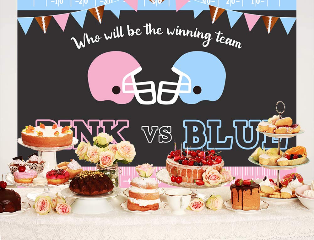 Ticuenicoa Fußball Gender Reveal Hintergrund 2,1x1,5 M - Rosa/blau Für Babyshower-Party Mit Sport-Motiv