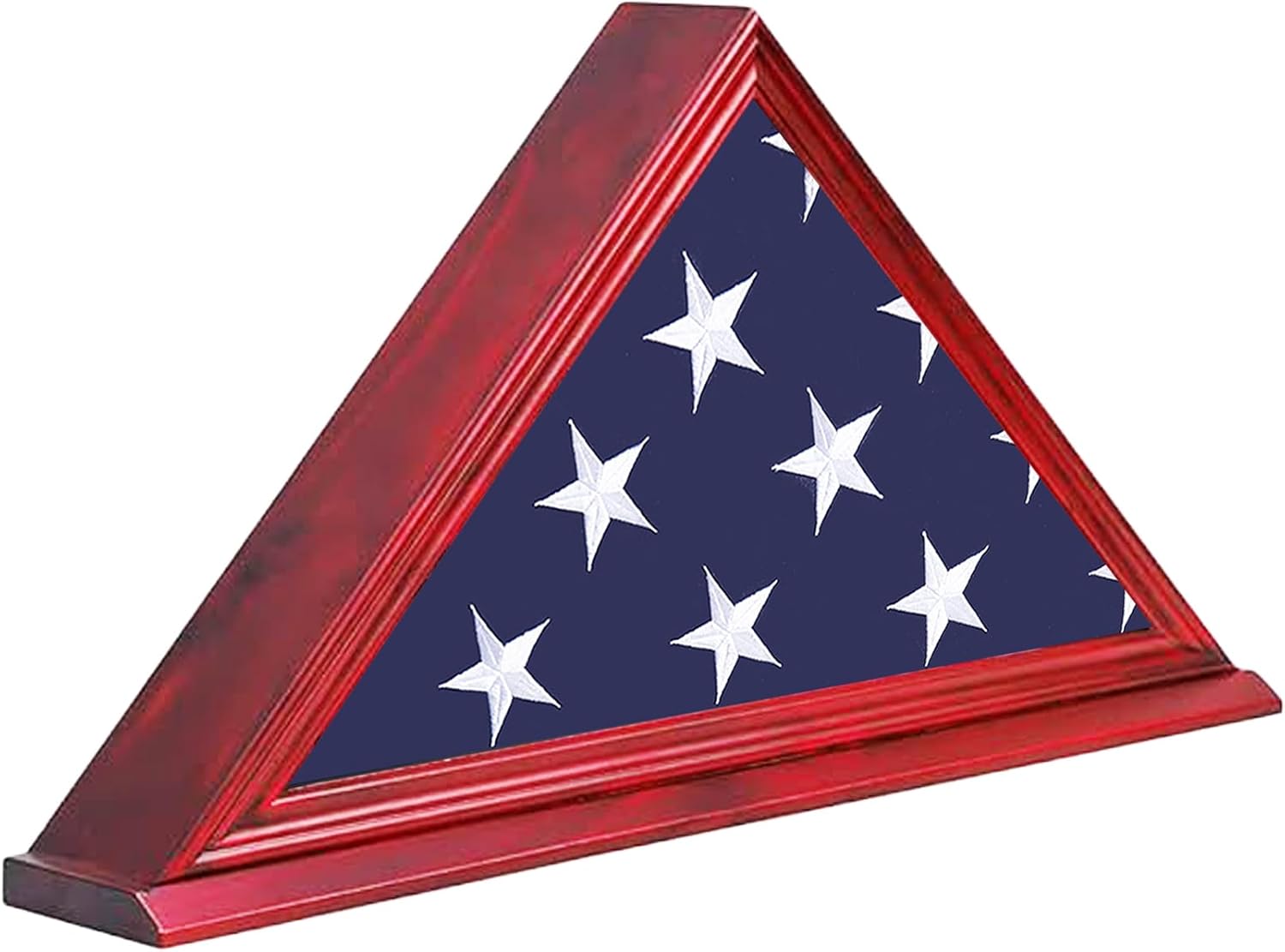 Premium Flag Display Case for Burial Flag - Military Shadow Box for 5x9.9 Veteran Burial Flag, Solid Wood Wall Mounted Flag Holder with Transparent Glass Front - Memory Box for Veteran Funeral Flags 5"x9"-Cherry