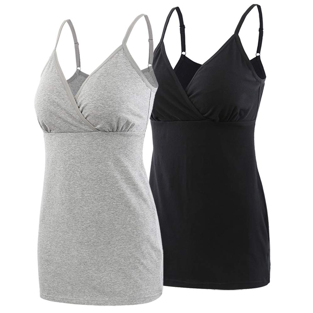 MANCI Top De Maternité, Débardeur d'allaitement pour Femme en Coton