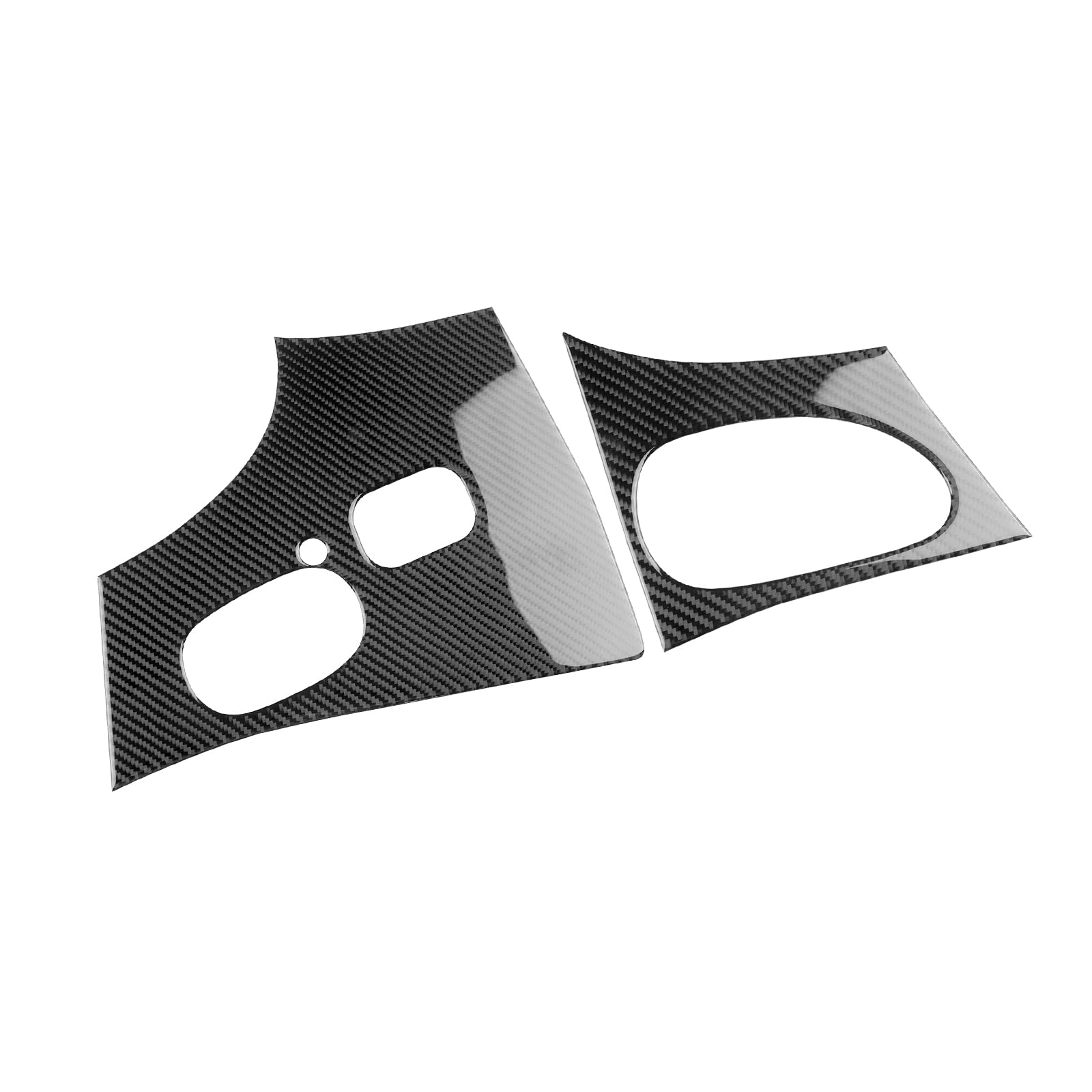 KUNGKIC Für Fiat 500 500C Abarth 595 595C 695 695C 2016-2024 Kohlefaser Auto Mittelkonsole Schalthebel untere Verkleidung Aufkleber Innenraum Zubehör (Schwarz)