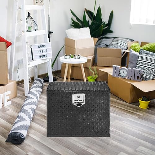 Miniatura 8 de TUFFIOM Caja de herramientas de aluminio resistente de 48 pulgadas con placa de diamante remolque camioneta cuatrimoto camión debajo de la