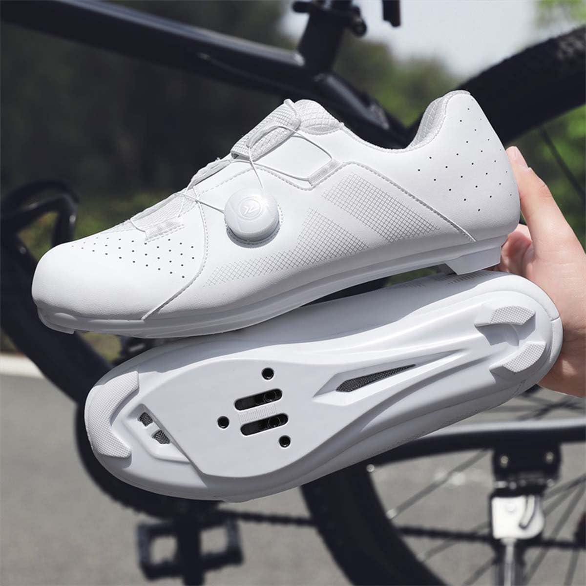 Fahrradschuhe Herren Damen, Rennradschuhe Kompatibel mit Peloton SPD, SPD-SL, Look Delta/Keo Klicksystem Radsportschuhe für Spinning, Rennrad