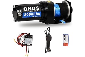 Premium 2000 LB ATV/UTV Winch: 12-Volt Powerhouse