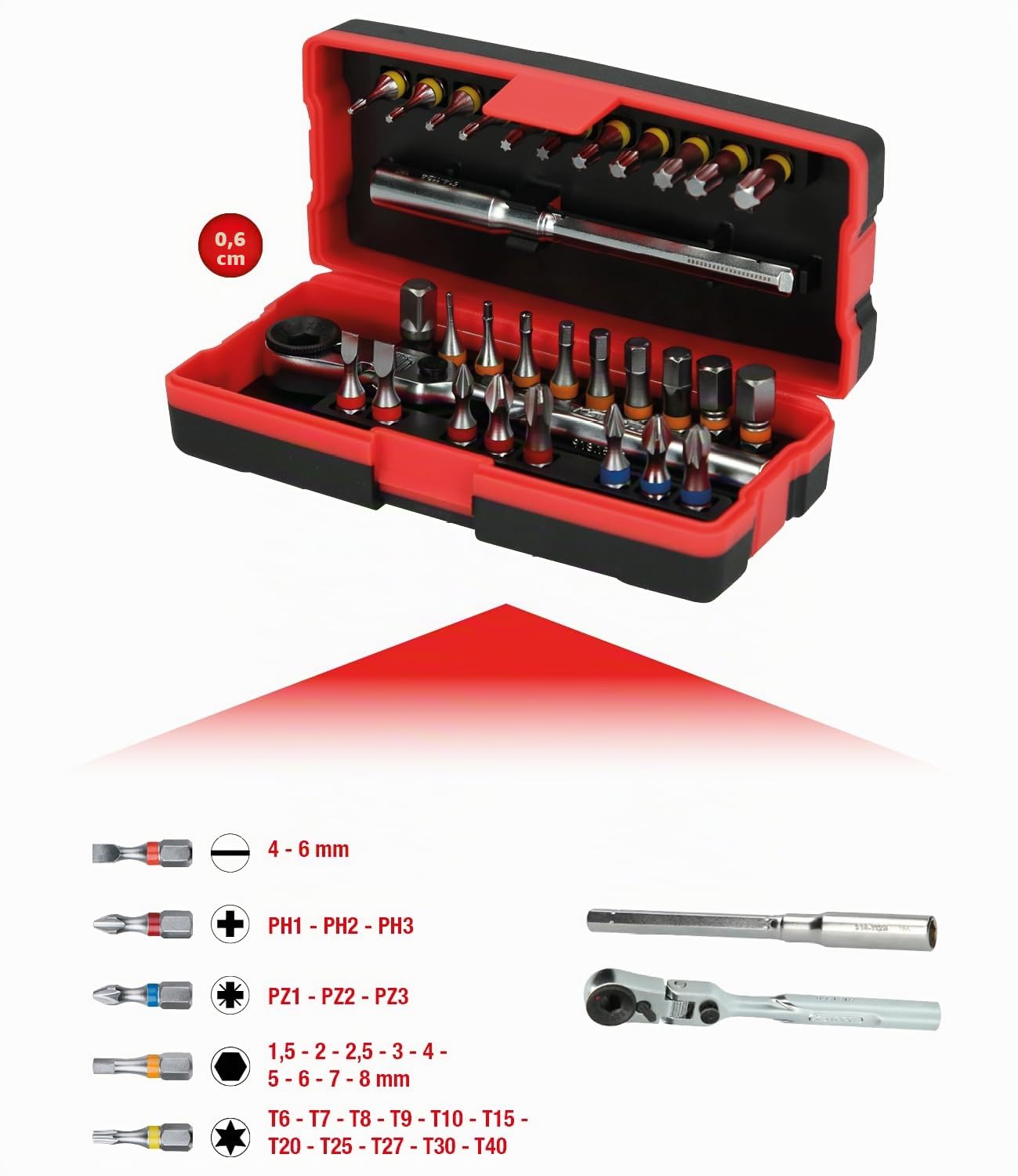 KS Tools 918.3015 1/4" Serie di inserti, 31 pz